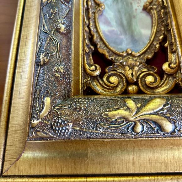 Vintage Ornate Gold Framed Print of Woman with Flowers, Victorian Style Wall Art - Picture 8 of 16